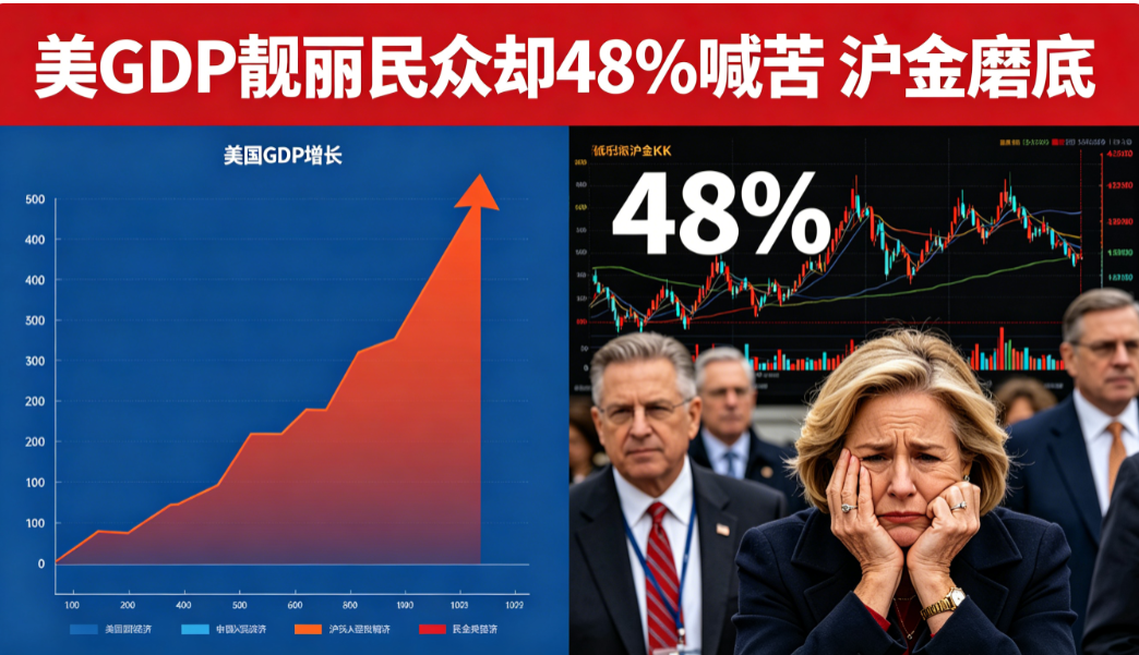 美 GDP 靓丽民众却 48% 喊苦沪金磨底