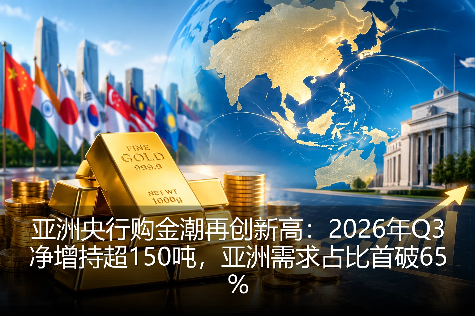 亚洲央行购金潮再创新高：2026年Q3净增持超150吨，亚洲需求占比首破65%